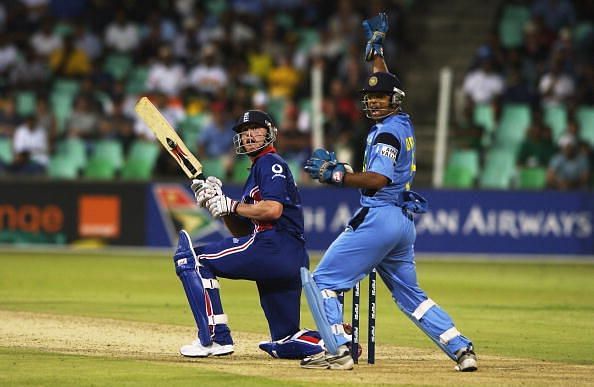 Andrew Flintoff scored 64 in adversity against India.